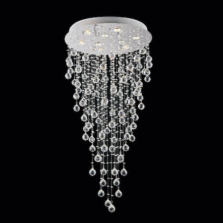 Cwi Lighting Rain Drop 9 Light Flush Mount With Chrome Finish 6601C24C(H:35)